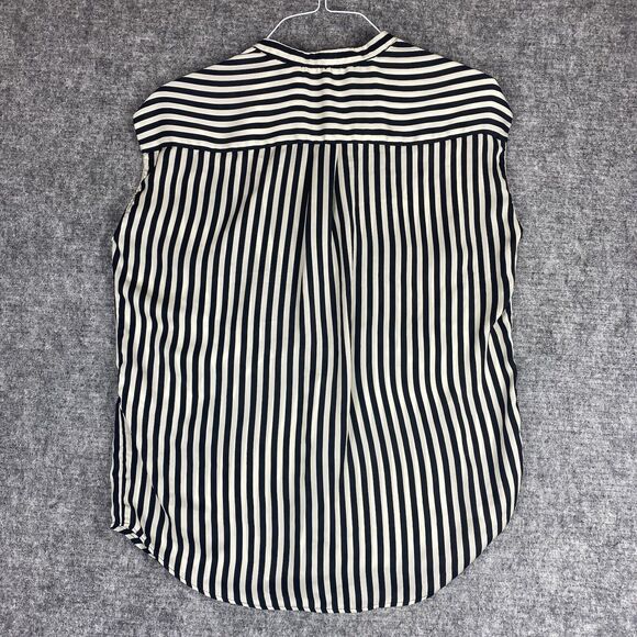 Zara Trafaluc Top Women Medium Black White Stripe Satin - Picture 7 of 11